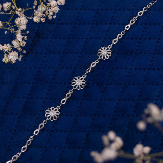 Silver Infinite Blossom Bracelet