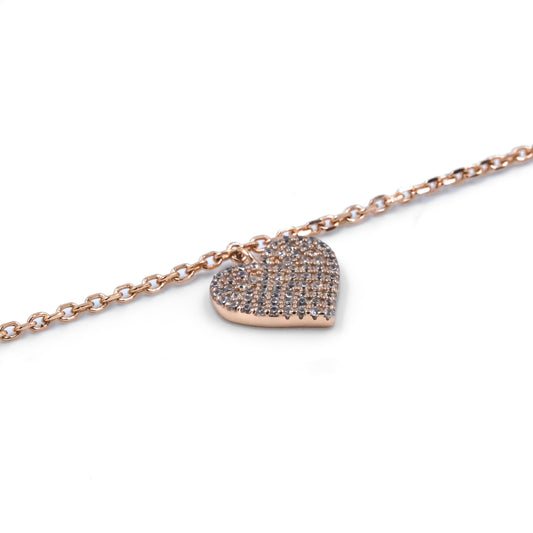 Rose Gold Heart Love Charm Chain