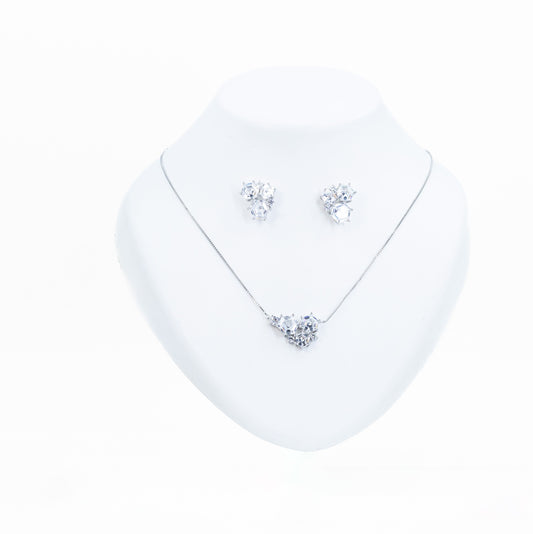 Silver Hexa Honey Pendant Set