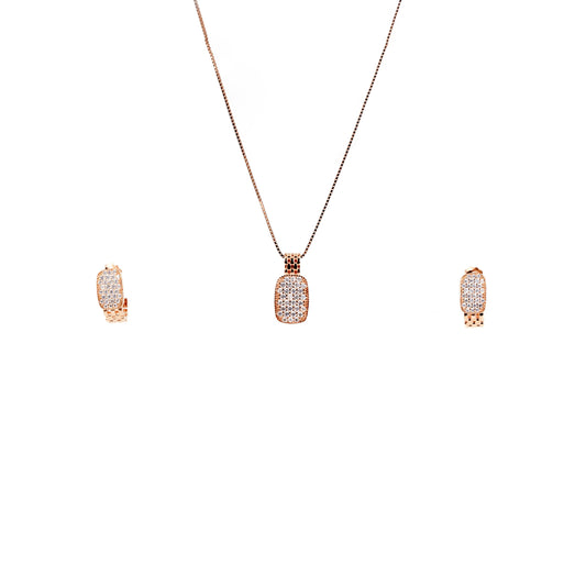 Rose Gold Elysian Curve Pendant Set