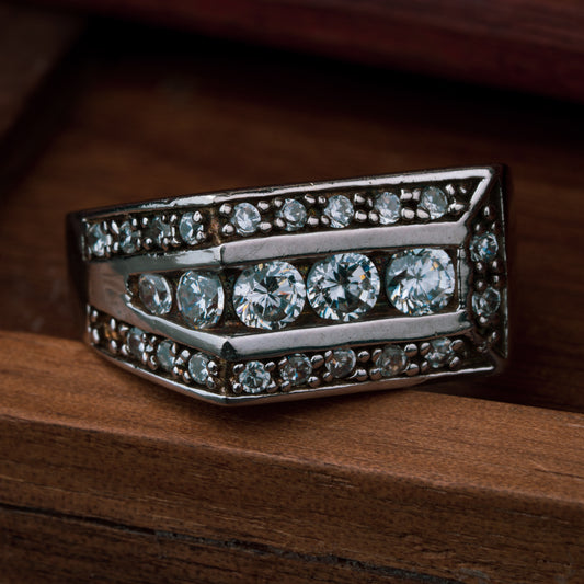 Silver Classic Gemstone Ring