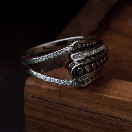 Silver Sovereign Double Layer Ring