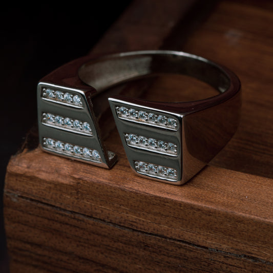 Silver Glacier White Stone Ring