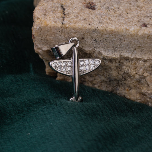 Silver Minimal Plane Pendant