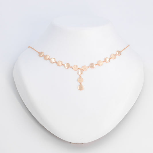 Rose Gold Hexagon Chain Pendant