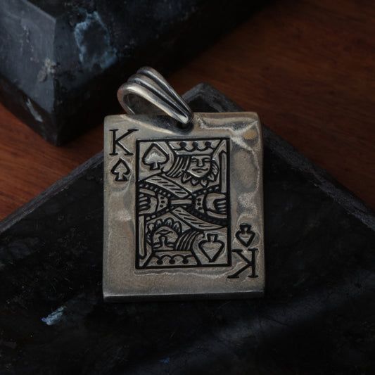Silver King of Spades Pendant
