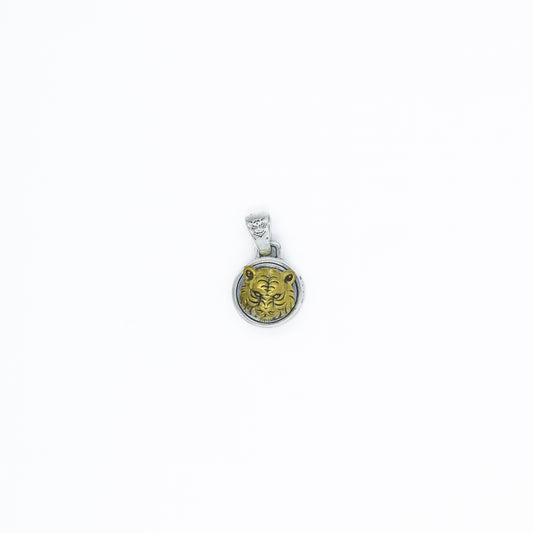 Silver Heavy Rotating Golden Lion Pendant