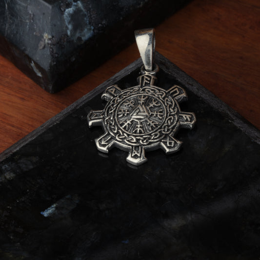 Silver Shield Helm Pendant