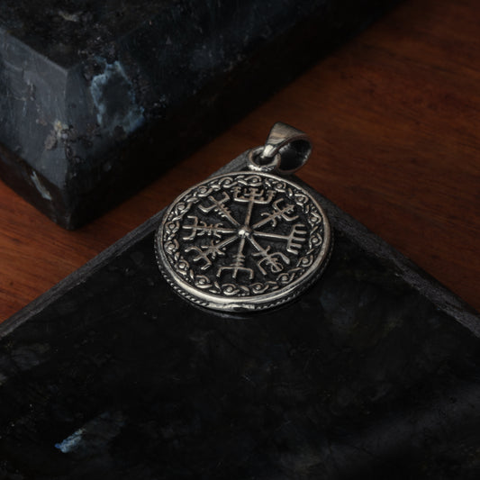 Silver Helm Crest Pendant