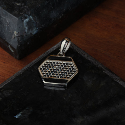Silver Hexagon Beehive Pendant