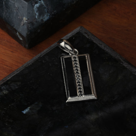 Silver Rectangle Geometric Zenith Pendant