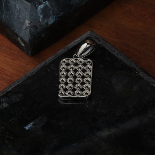 Silver Symmetry Square Pendant