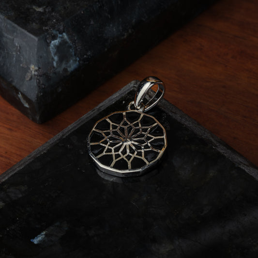 Silver Modernistic Circle Pendant