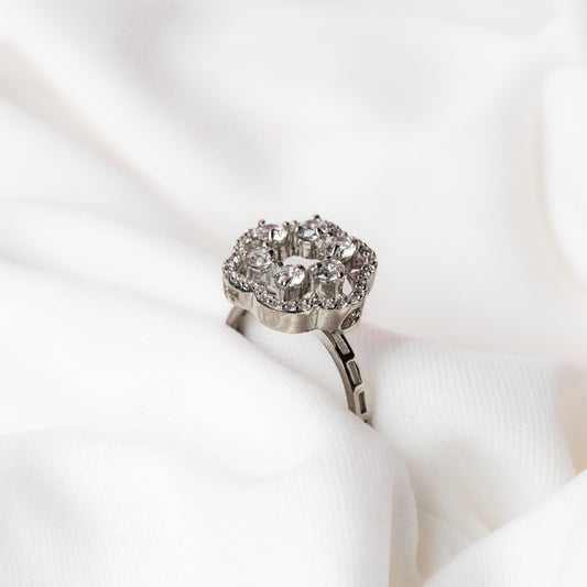 Silver Flower Symphony Ring