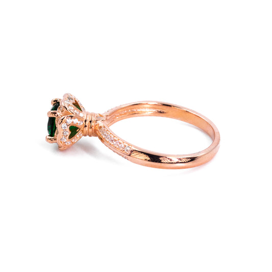 Rose Gold Serene Green Gem Ring