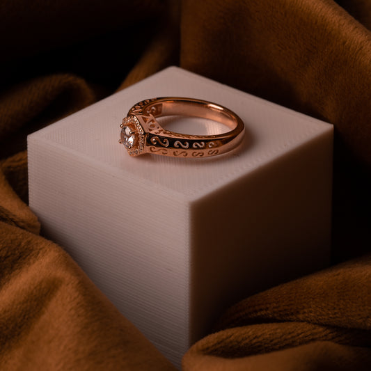 Rose Gold White Gem Stone Serenity Ring