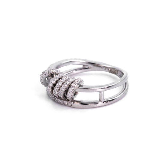 Silver Double Layer Elegance Ring