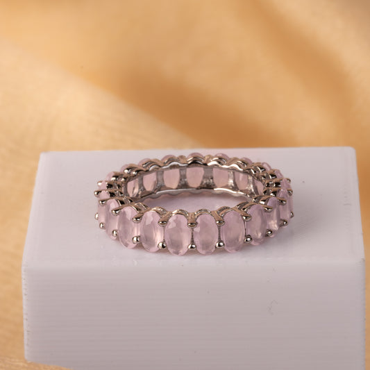 Silver Pastel Pink Radiance Ring