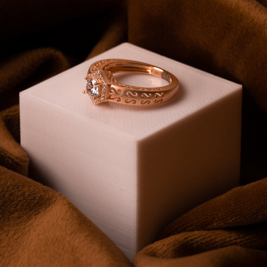Rose Gold One Stone Gem Ring
