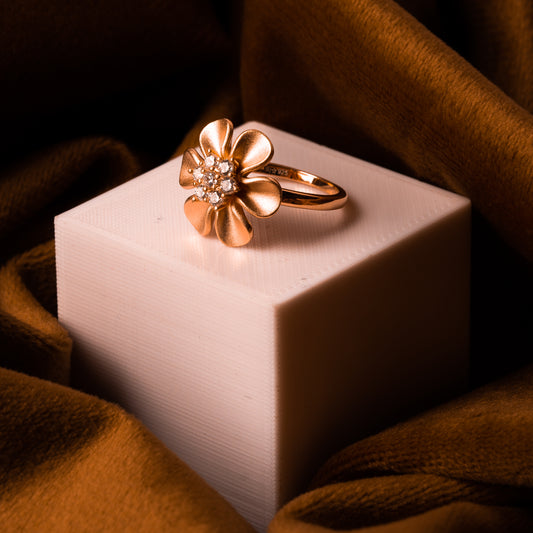 Rose Gold Floral Bloom Ring