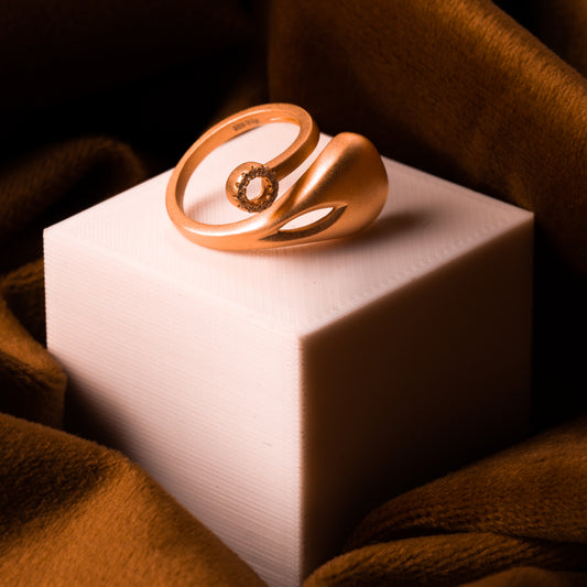 Rose Gold White Stone Orbit Ring