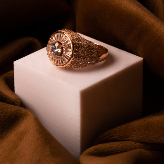 Rose Gold Pure White Crystal Ring