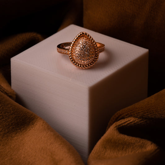 Rose Gold Droplet Ring