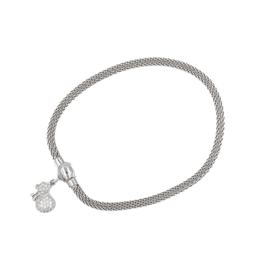 Silver Magnetic Money Bag Bracelet