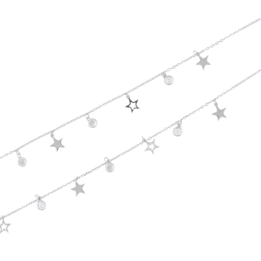 Silver Twinkling Stars Anklet / Payal