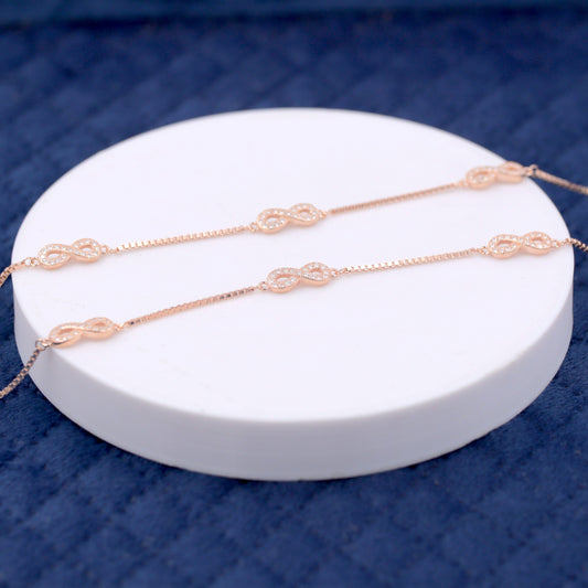Rose Gold Soft Infinity Anklet / Payal