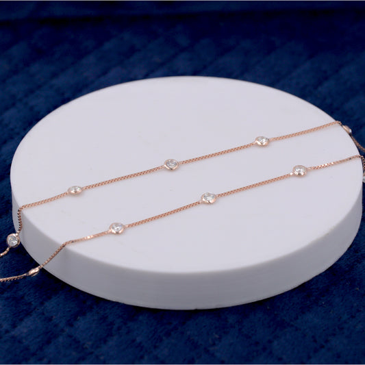 Rose Gold Minimal Solitaire Anklet / Payal