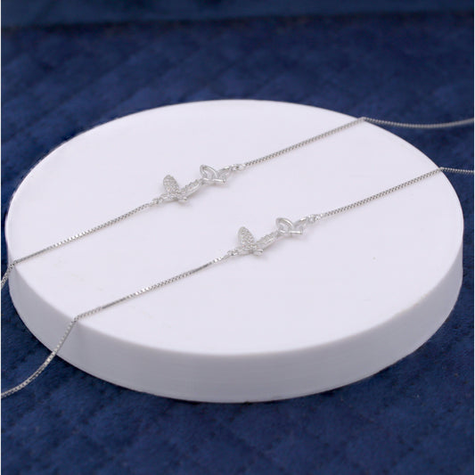 Silver Dual Flutter Anklet / Payal