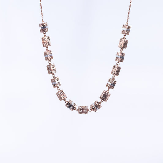 Rose Gold Designer Cylindrical Necklace