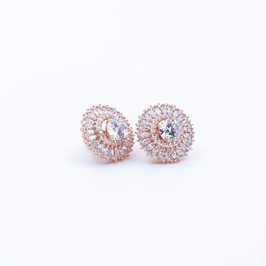 Versatile Charm: Rose gold ear-tops. Convertible Design
