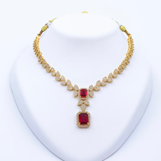 Gold Royal Ruby Elegance Necklace Set
