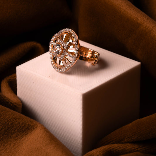Rose Gold Whimsical White Stone Ring
