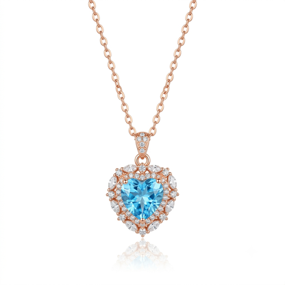 Rosegold Azure Heart Chain Pendant