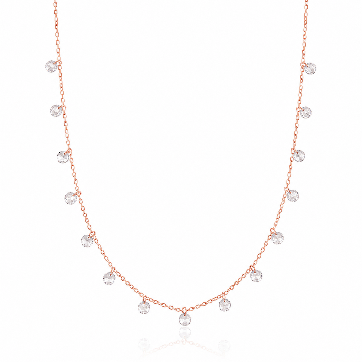 Rose Gold Solitaire Queen's Necklace Chain