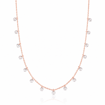 Rose Gold Solitaire Queen's Necklace Chain