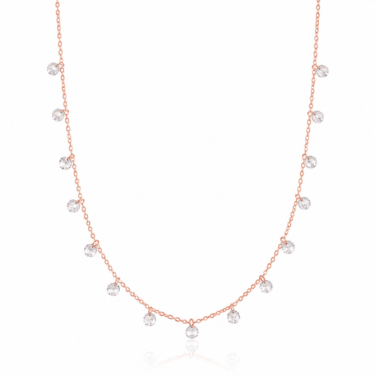 Rose Gold Solitaire Queen's Necklace Chain