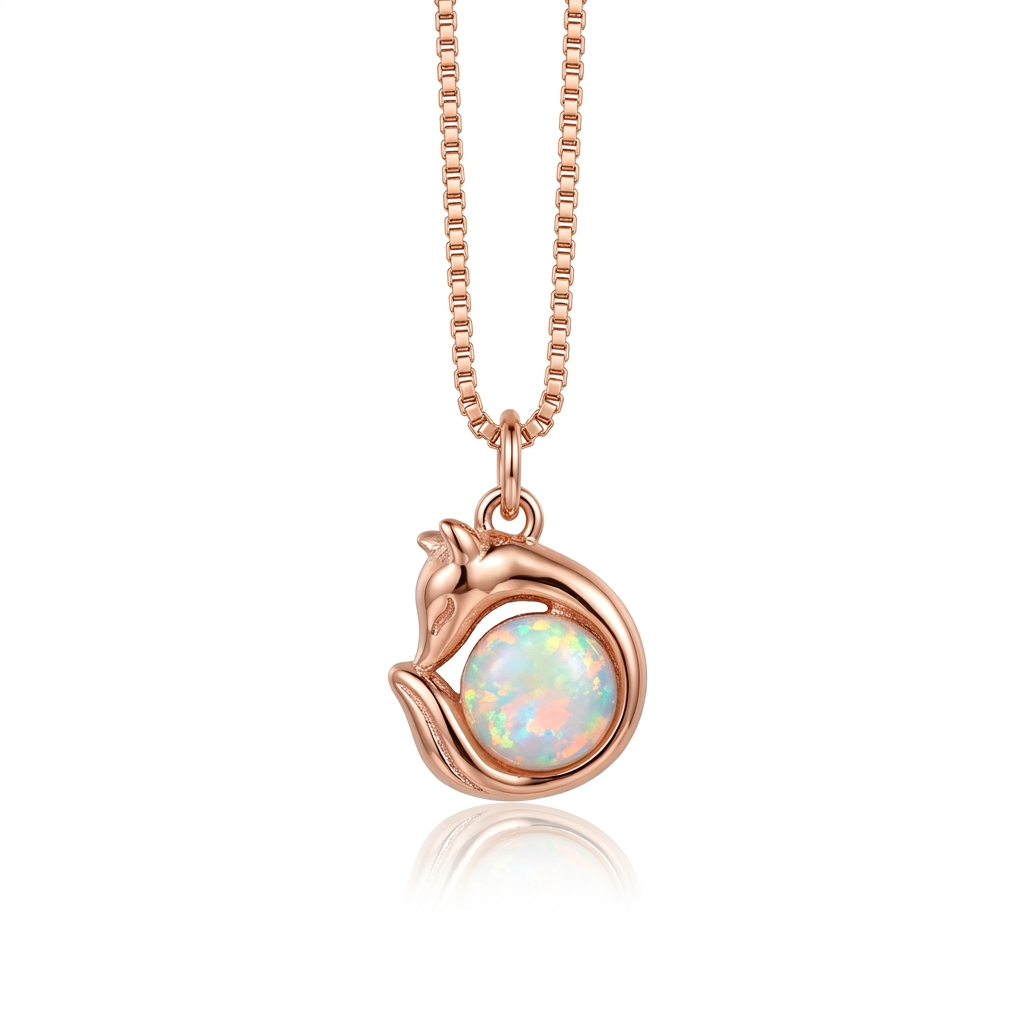 Rosegold Foxy Opal Chain Pendant