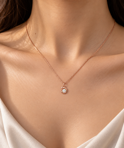 Rosegold Foxy Opal Chain Pendant