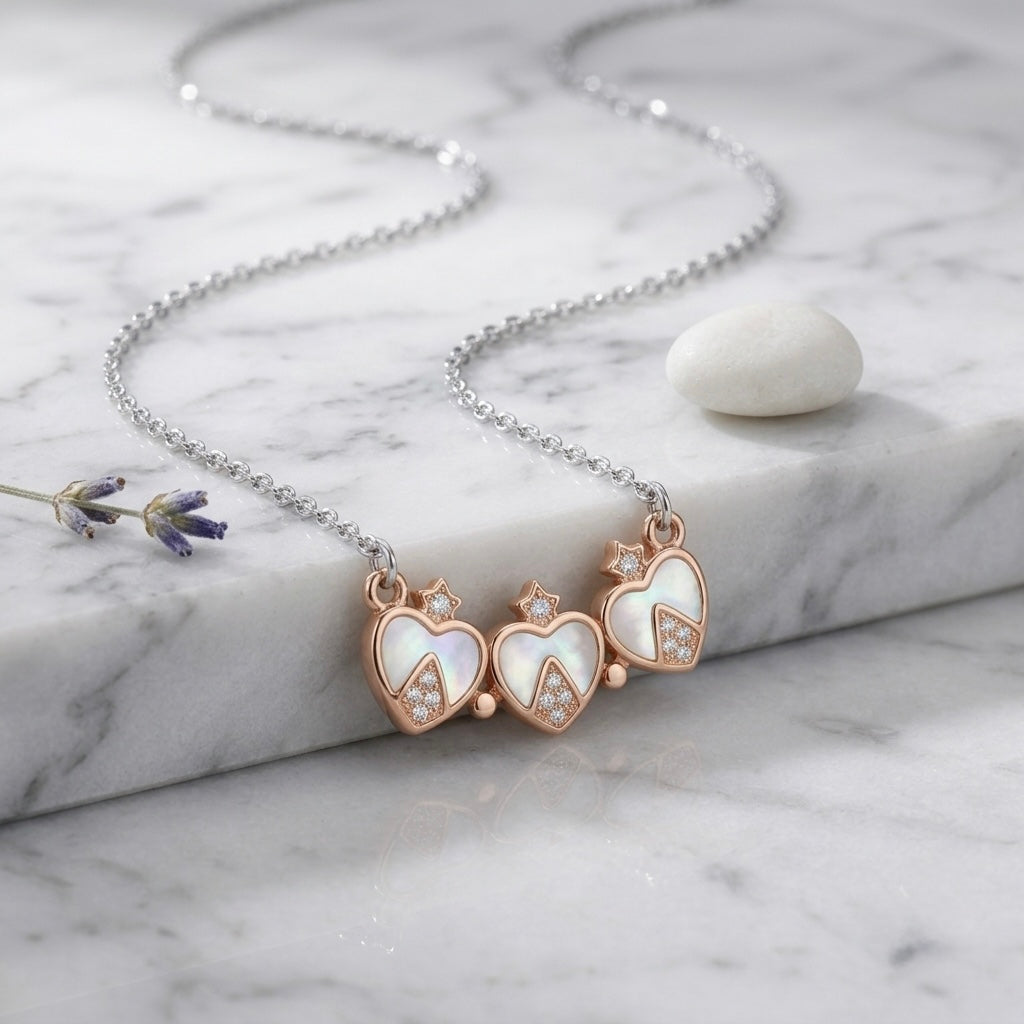 Two Tone Magnetic Clover Bloom Chain Pendant