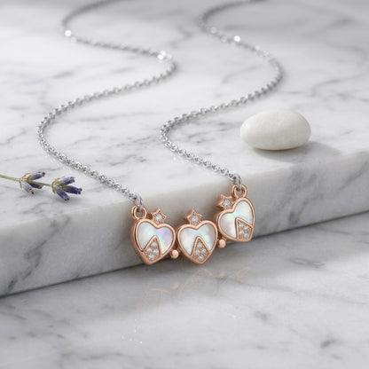Two Tone Magnetic Clover Bloom Chain Pendant