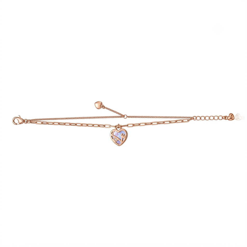 Rose Gold Love Lock Bracelet
