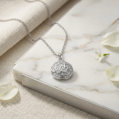 Silver Ornate Floral Chain Pendant