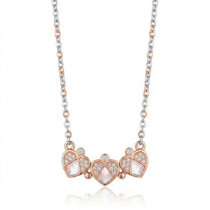 Two Tone Magnetic Clover Heart Chain Pendant