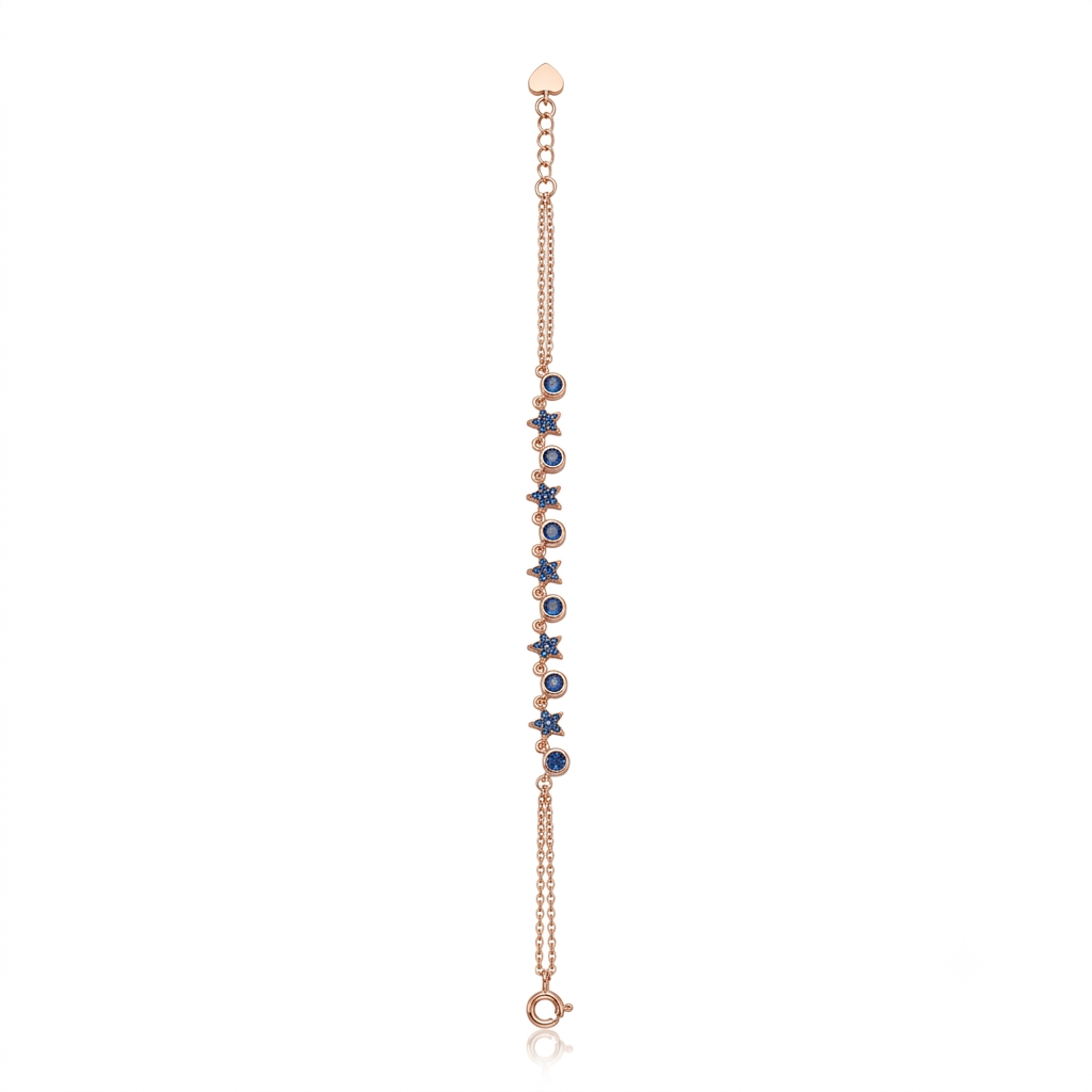 Rose Gold Sapphire Bloom Bracelet