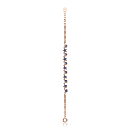 Rose Gold Sapphire Bloom Bracelet