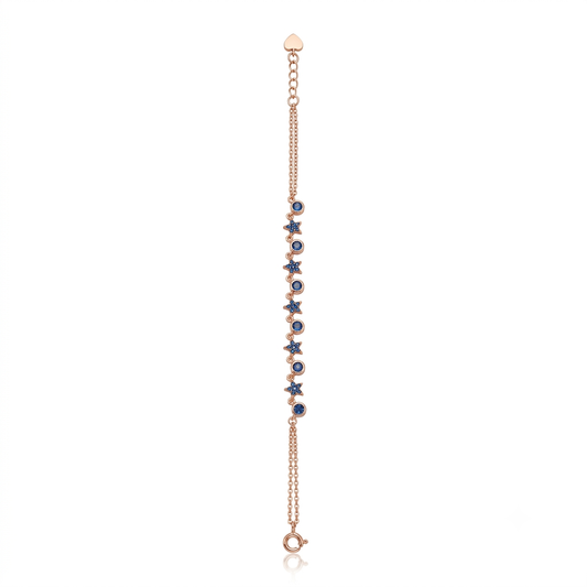 Rose Gold Sapphire Bloom Bracelet